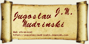 Jugoslav Mudrinski vizit kartica
